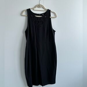 Black floral lace dress